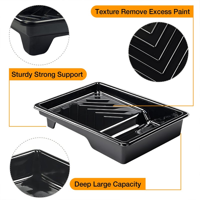 Greatandrew Great Andrew 12 Pack Paint Tray Liners 7 Inch, 1 PC Sturdy Plastic Tray with 11 PCS Disposable Paint Tray Liners, Paint Roller Trays, Paint Pan Liners for DIY Painting Projects, Walls, Furniture - Image 3